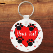 Niedliche Hundetext-Drucke und rotes Herz mit benu Schlüsselanhänger (Vorderseite)