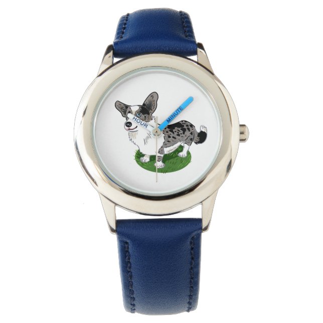 Niedliche Hundeuhr Armbanduhr (Vorderseite)