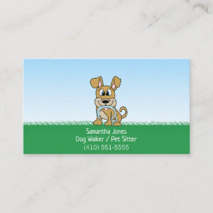 Niedliche Hundewalker Sitzdienste Visitenkarte
