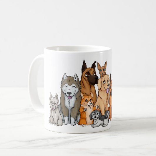 Niedliche Hundezucht Kaffeetasse (Vorderseite Links)