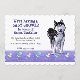 Niedliche Husky Baby-Dusche Einladung