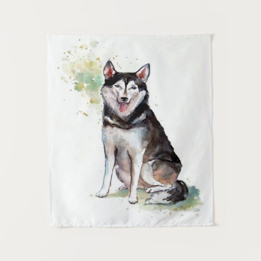 Niedliche Husky Design-Sprungdecke | Geburtstagsge Wandteppich (Vorderseite)