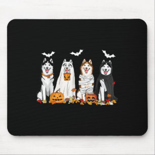 Niedliche Husky Hunde Ghost Mummy Hexe Spooky Hall Mousepad