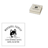 Niedliche Husky Puppy Arch-Family-Adresse Gummistempel (Stempel)