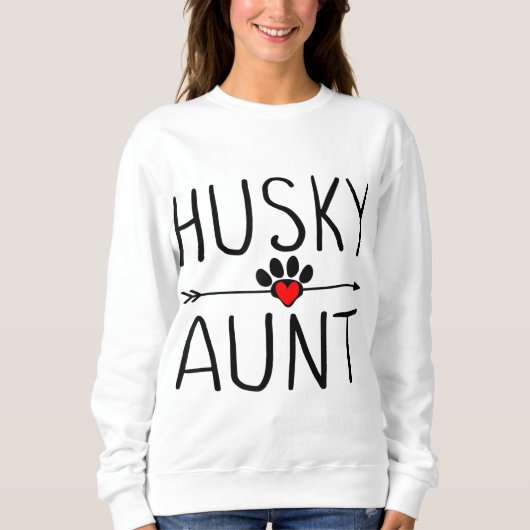 Niedliche Husky Tante Geschenk Funny Dog Lover Tan Sweatshirt (Vorderseite)