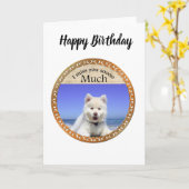 Niedliche Husky's mit blauem Auge am Strand Karte (Gelbe Blume)