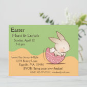 Niedliche Hustenschraffur, rosa Ostereier Einladung (Stehend Vorderseite)