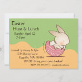 Niedliche Hustenschraffur, rosa Ostereier Einladung (Vorderseite)