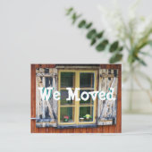 Niedliche Hütte, die wir umgezogen haben Ankündigungspostkarte (Stehend Vorderseite)