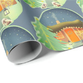 Niedliche Hütte Geschenkpapier (Rolleneckpunkt)