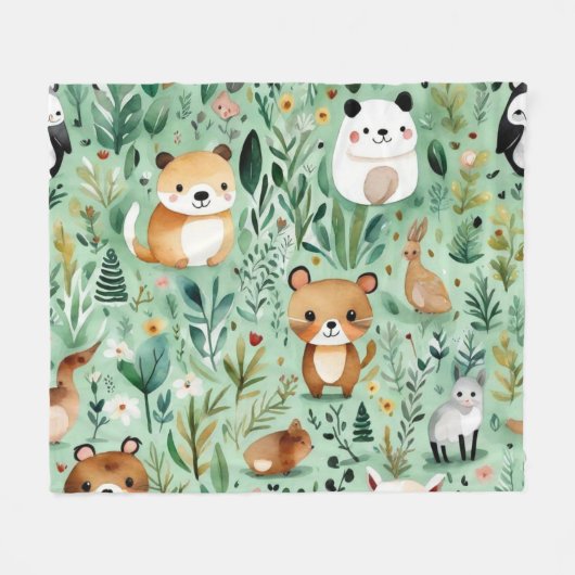 Niedliche Hütte Kern-Grünfeld Magnetische Rahmen Fleecedecke (Vorderseite (Horizontal))