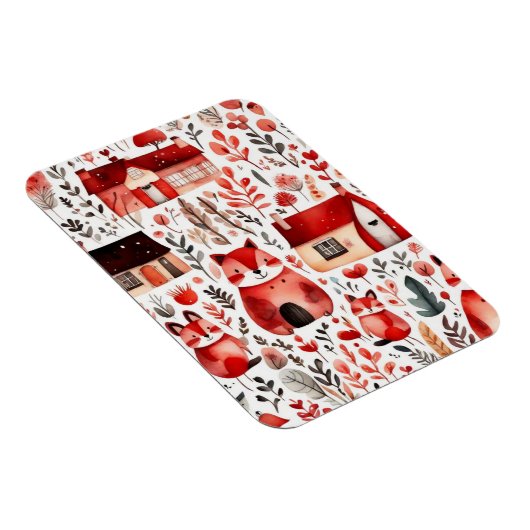 Niedliche Hütte Kernrotes Feld Magnetische Rahmen Magnet (Rechte Seite)