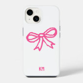Niedliche Hütte Ribbon Monogram Bow Krawatte Simpl iPhone Hülle (Rückseite)