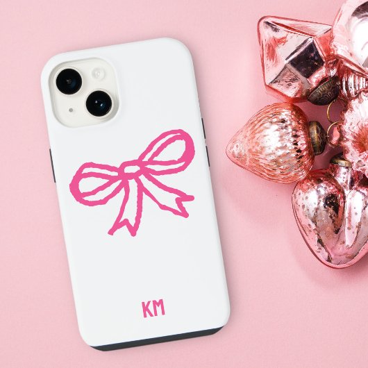 Niedliche Hütte Ribbon Monogram Bow Krawatte Simpl iPhone Hülle