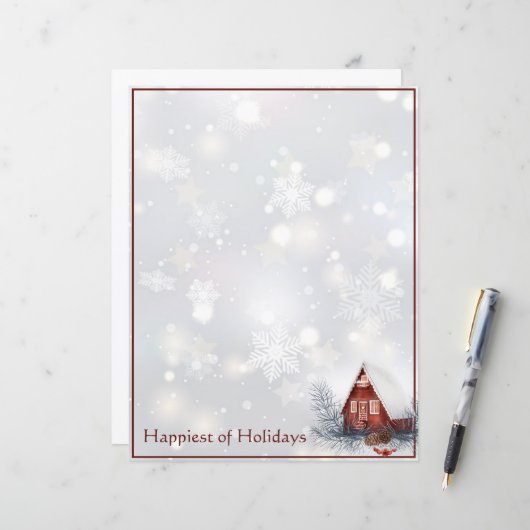 Niedliche Hütte Weihnachten (Vorderseite/Rückseite Beispiel)