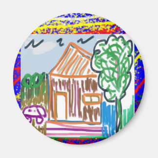 NIEDLICHE HÜTTE ZUHAUSE : KIDS ART MAGNET