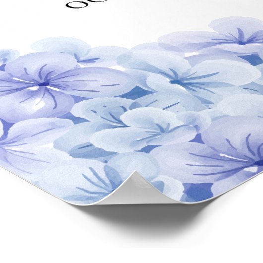 Niedliche Hydrangea Blumengarten Babydusche Empfan Poster (Ecke)