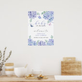Niedliche Hydrangea Blumengarten Babydusche Empfan Poster (Küche)