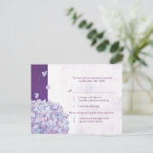 Niedliche Hydrangea Wedding Entree Choice RSVP Car Einladungspostkarte (Stehend Vorderseite)