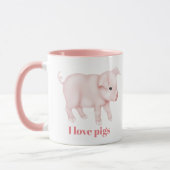 Niedliche I-Liebe-Schweine fügen Monogramm-Nachric Tasse (Links)