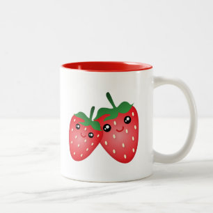 Niedliche i-Liebe Sie Beere viel Kawaii Zweifarbige Tasse
