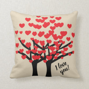 Niedliche i-Liebe Sie Liebe-Baum-Entwurf Kissen