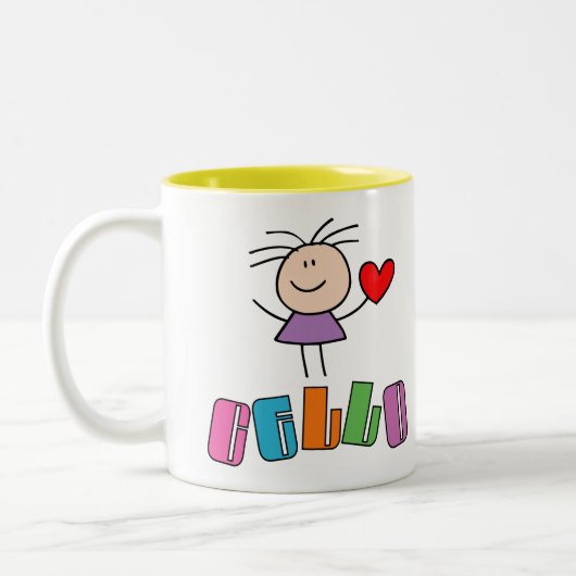 Niedliche i-Liebecello-Tasse Zweifarbige Tasse (Links)