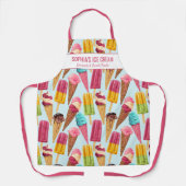 Niedliche Ice Cream Cone Popsization Custom Text S Schürze (Vorderseite)