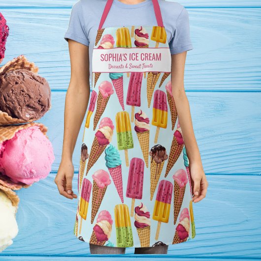 Niedliche Ice Cream Cone Popsization Custom Text S Schürze