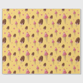 Niedliche Ice Creme Desserts Geschenkpapier (Flach)