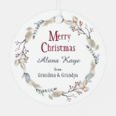 Niedliche Ice-Skaten-Pinguin im Winterkranz Ornament Aus Metall (Rückseite)