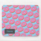 Niedliche Iced Doughnut - Rosa Mattierte Ringe mit Mousepad (Vorne)