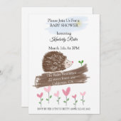 Niedliche Igel Babydusche Einladung (Vorne/Hinten)