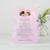 Niedliche Igel bei Liebe Hochzeit Einladung (Stehend Vorderseite)