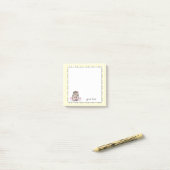 Niedliche Igel Benutzerdefinierte Text-Gelbe Anmer Post-it Klebezettel (Auf Schreibtisch)