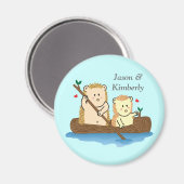 Niedliche Igel Boy and Girl Sailing Magnet (Vorderseite/Rückseite)