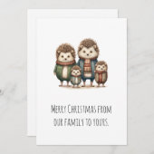 Niedliche Igel Feiertagskarte (Vorne/Hinten)