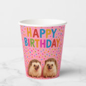 Niedliche Igel Geburtstagskuppel! Pappbecher (Vorderseite)