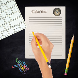 Niedliche Igel Geschlecht neutrale Beige Brown Kid Notizblock