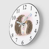 Niedliche Igel Große Wanduhr (Winkel)