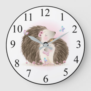 Niedliche Igel Große Wanduhr