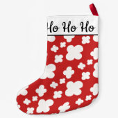 Niedliche Igel-Illustration auf rotem weißem Muste Kleiner Weihnachtsstrumpf (Rückseite)