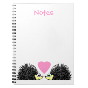 Niedliche Igel in der Liebe Notizblock