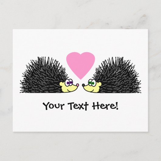 Niedliche Igel in der Liebe Postkarte (Vorderseite)