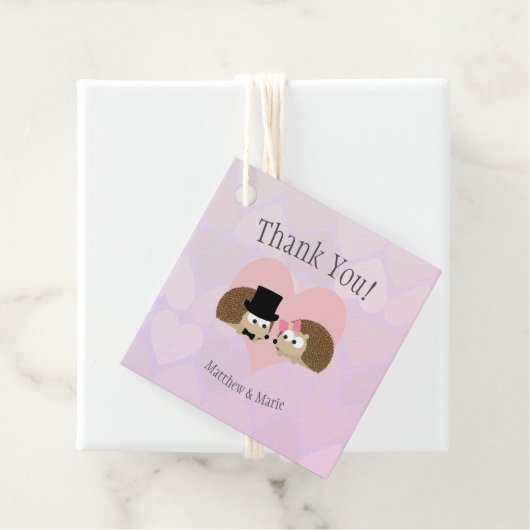 Niedliche Igel in der Liebe Vielen Dank Geschenkanhänger (Beispiel)