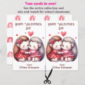 Niedliche Igel Kid's Valentine-Klassenkarte Postkarte