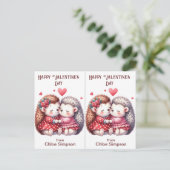 Niedliche Igel Kid's Valentine-Klassenkarte Postkarte (Stehend Vorderseite)