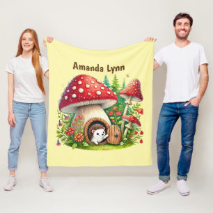 Niedliche Igel-Liebhaber fügen Namen hinzu Fleecedecke