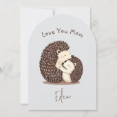 Niedliche Igel Mama benutzerdefiniertes Foto und M Einladung (Vorderseite)