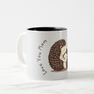 Niedliche Igel Muttertagsnachricht Zweifarbige Tasse